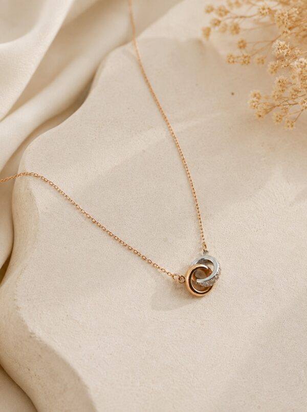Colar Bicolor Diamantes Ouro 19,2Kt