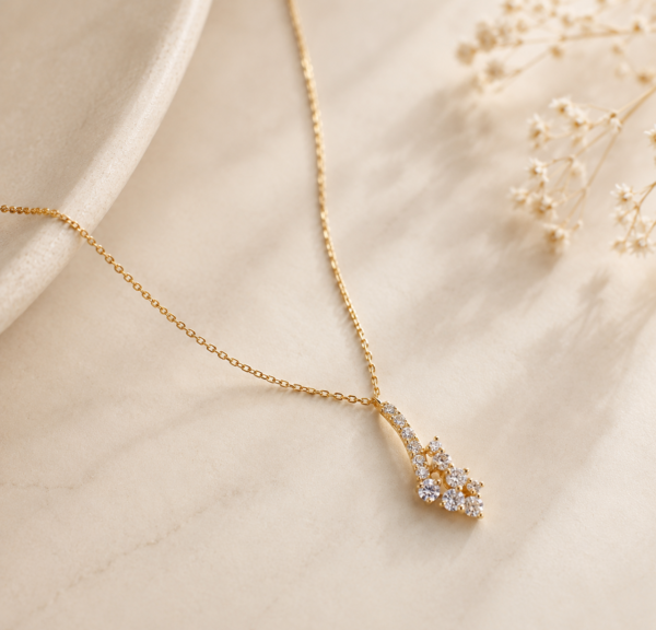 Colar Pendente Diamantes Ouro 19,2Kt