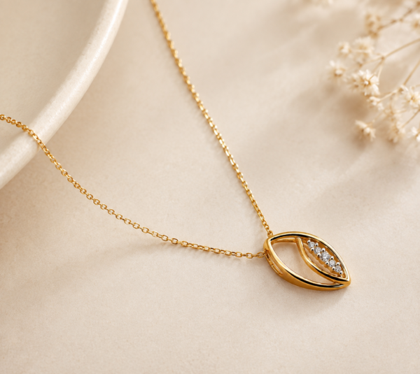 Colar Centro Oval Diamantes Ouro 19,2Kt