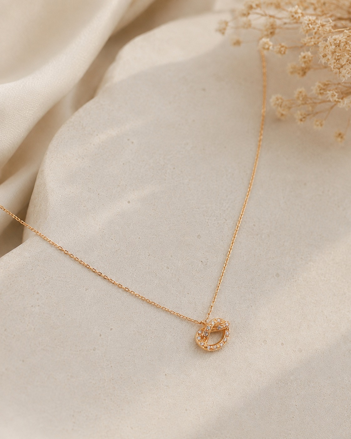 Colar Laço Diamantes Ouro 19,2Kt