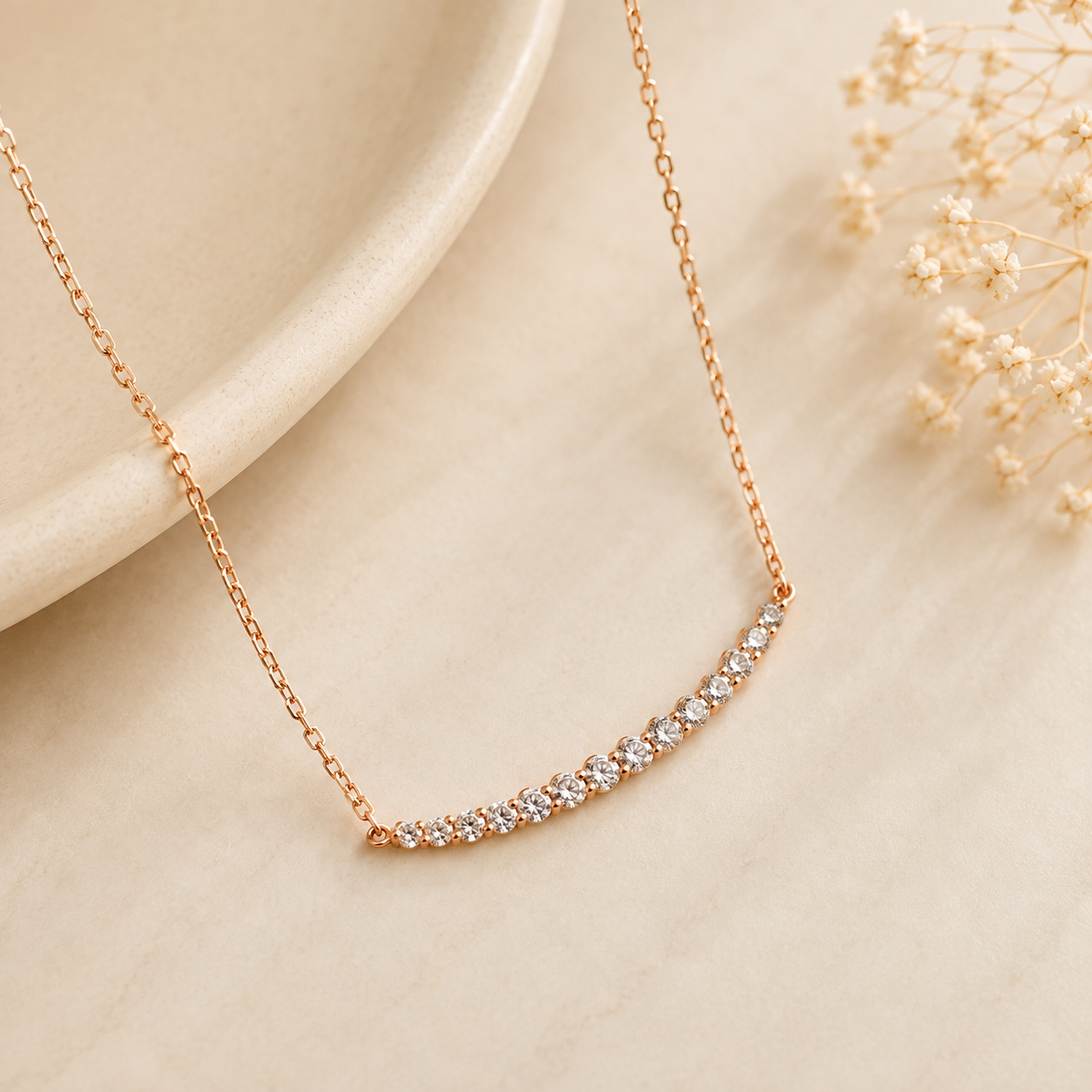 Colar Travessão Diamantes Ouro 19,2Kt