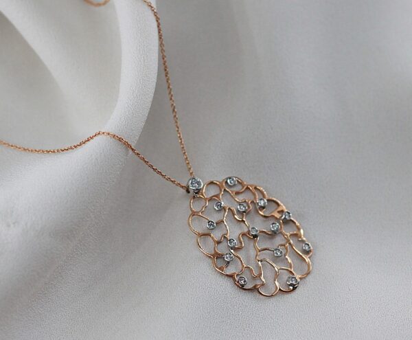 Colar Centro Diamantes Ouro 19,2Kt