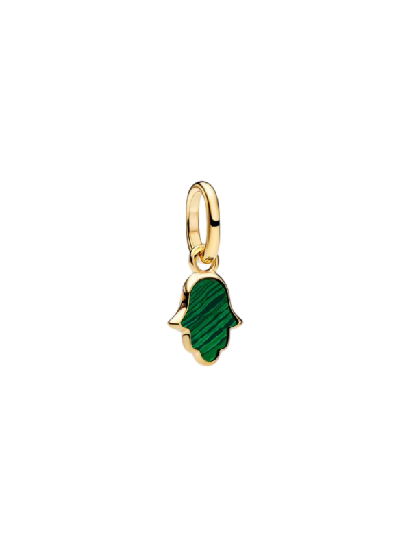 Mini-conta Mão Hamsa Verde Pandora