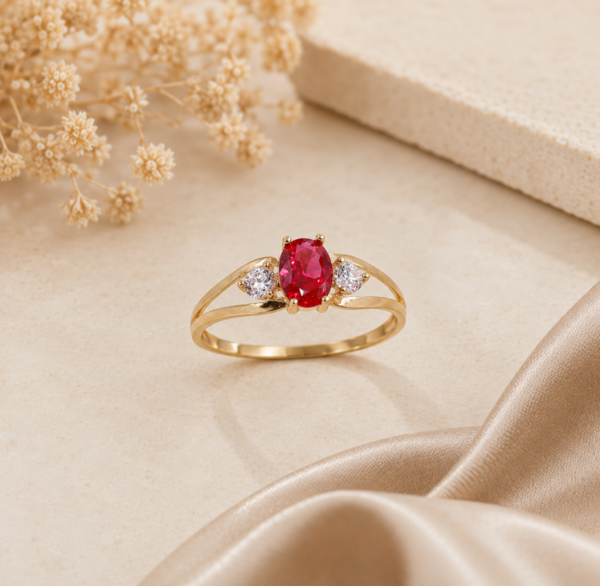 Anel Zircónias Ouro 19,2kt