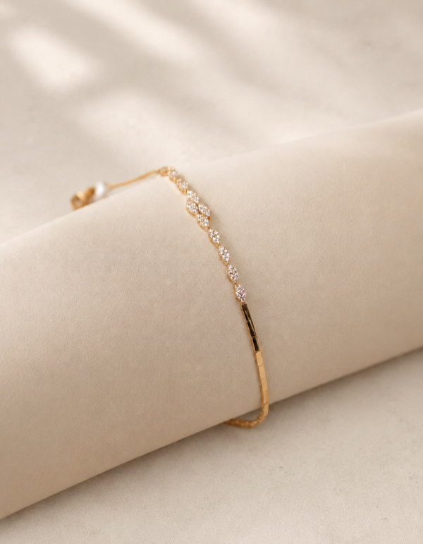 Pulseira Semirrígida Zircónias Ouro 19,2Kt
