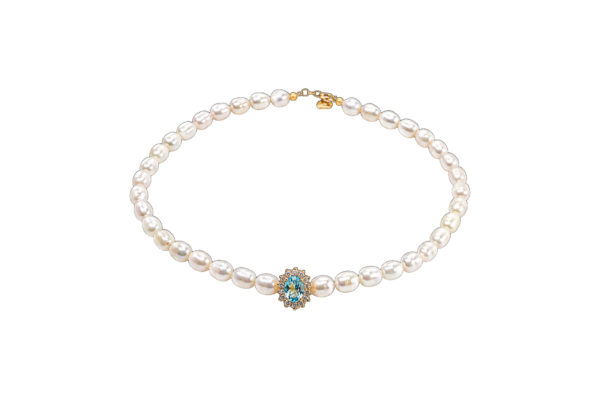 Colar Choker Pérolas Prata