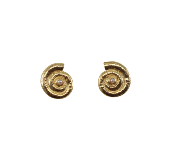 Brincos Espiral Pérola Prata