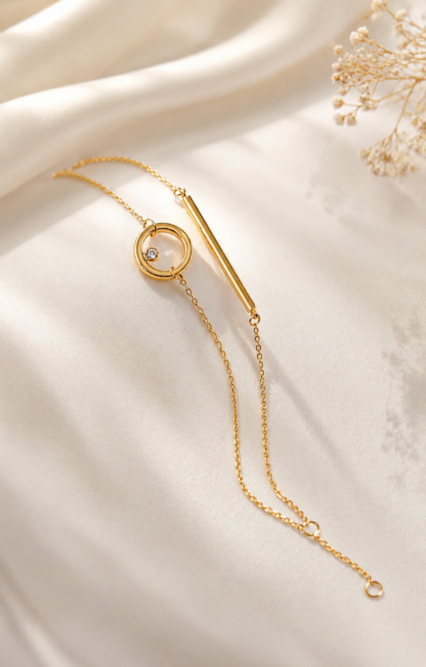 Pulseira Dupla Zircónia Ouro 19,2Kt