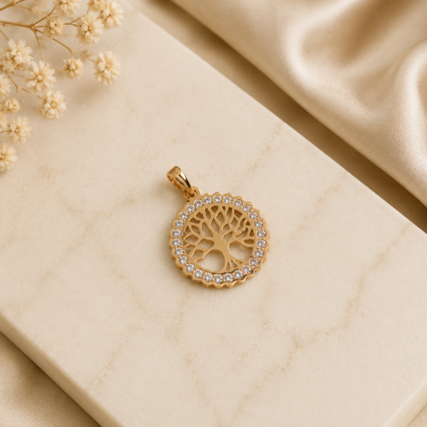 Medalha Arvore Da Vida Ouro 19,2Kt