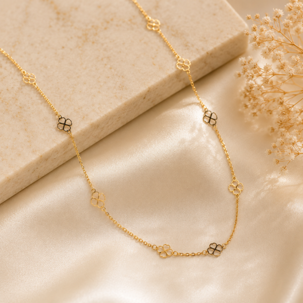 Colar Trevos Ouro 19,2Kt