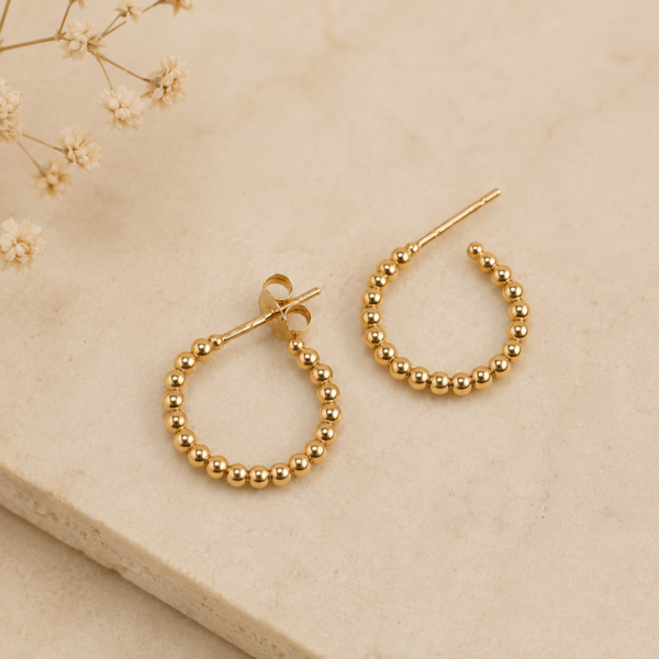 Argolas Bolinhas Ouro 19,2Kt