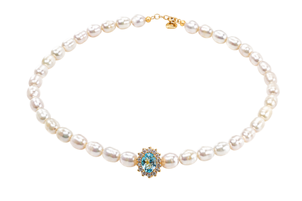 Colar Choker Pérolas Prata