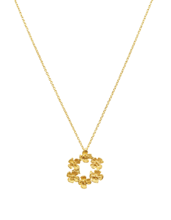 Colar Aro Flores Prata