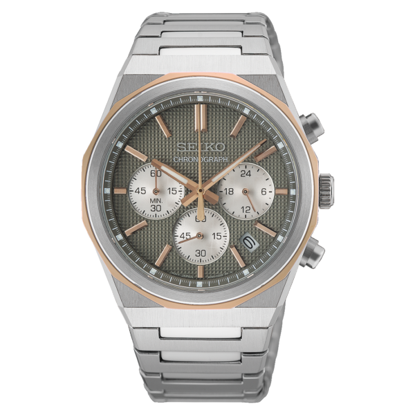 Relógio Cronógrafo Classic Bicolor Seiko