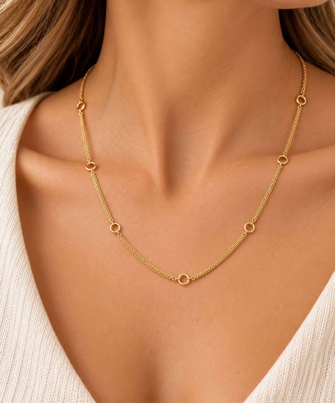 Colar Argolas Ouro 19,2kt