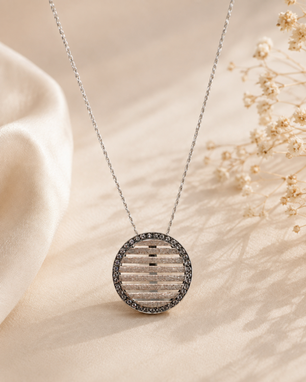 Colar Medalha Prata e Ouro 9Kt