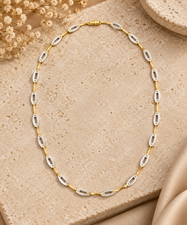 Colar Elos Bicolor Ouro 19,2kt