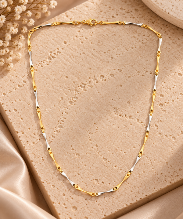 Colar Bicolor Ouro 19,2kt