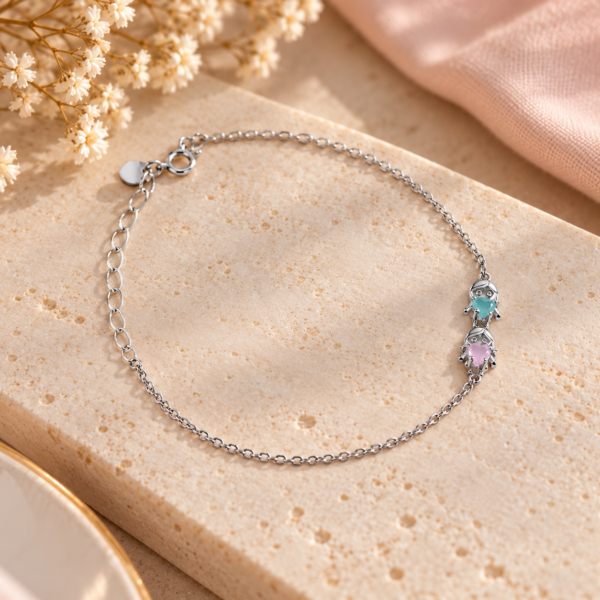 Pulseira Menino e Menina Prata
