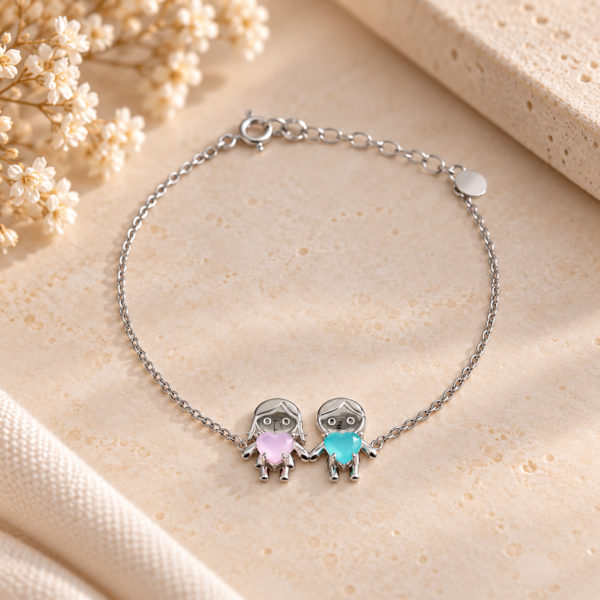 Pulseira Menino e Menina Prata