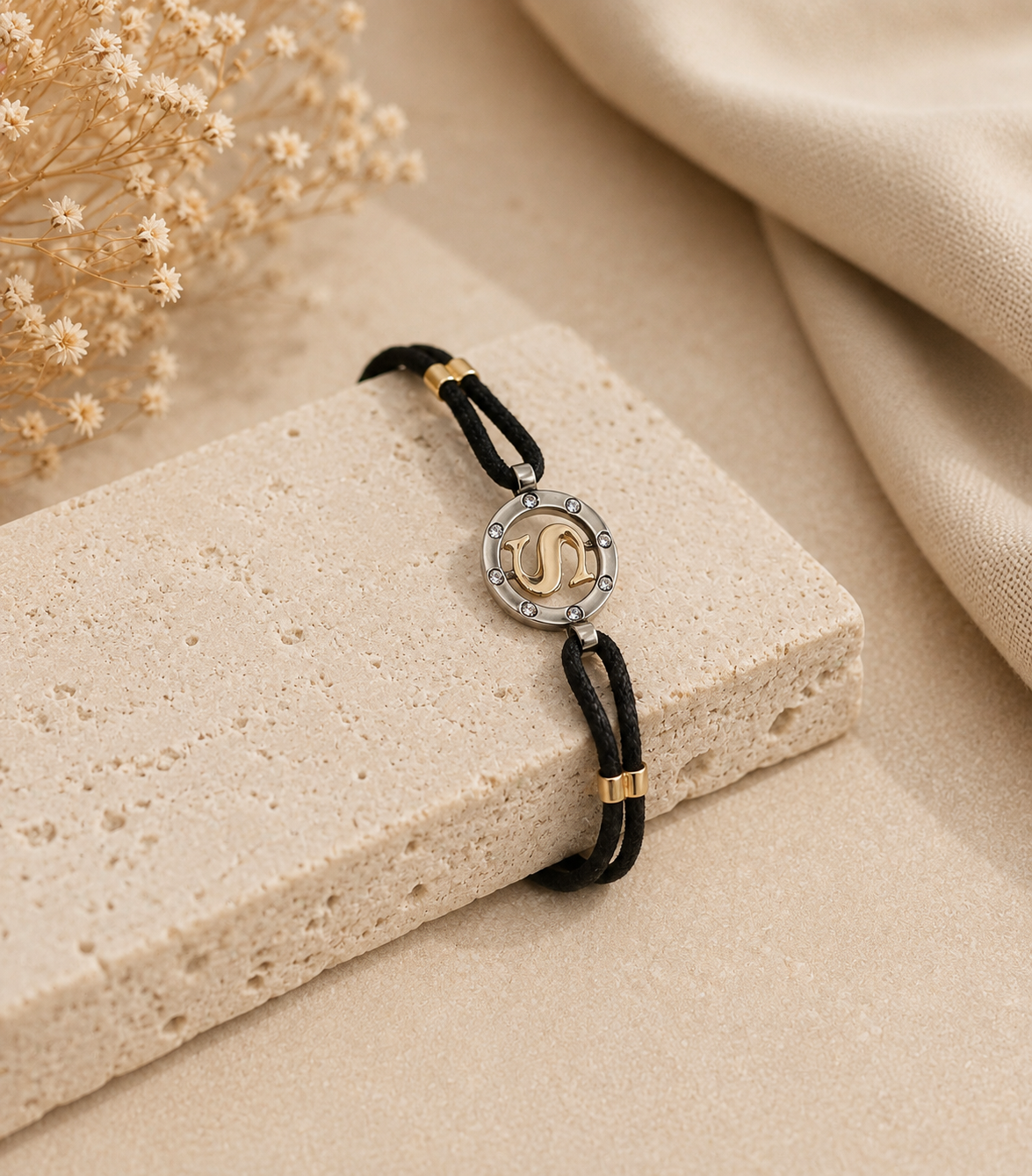 Pulseira Prata e Ouro 9kt