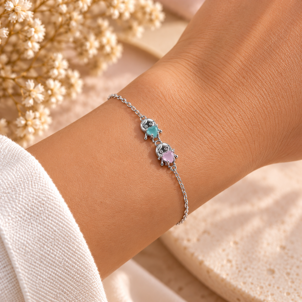 pulseira casal pulso