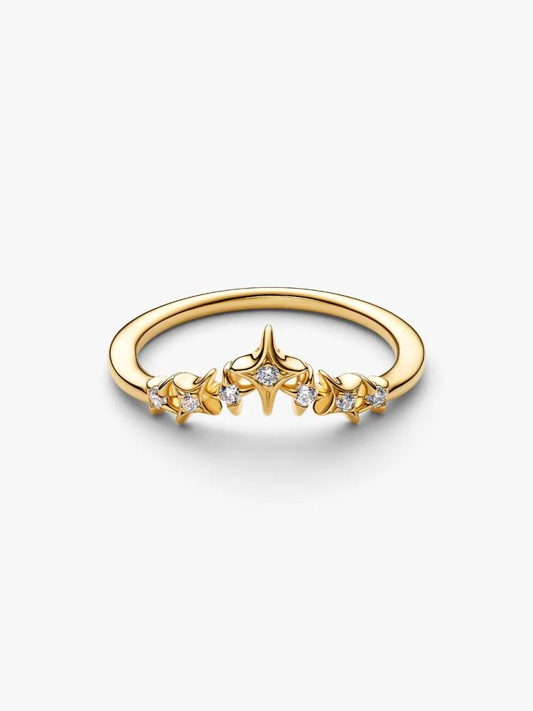 Anel 164946C01-52 Revestido a Ouro14Kt Pandora Zirconias..