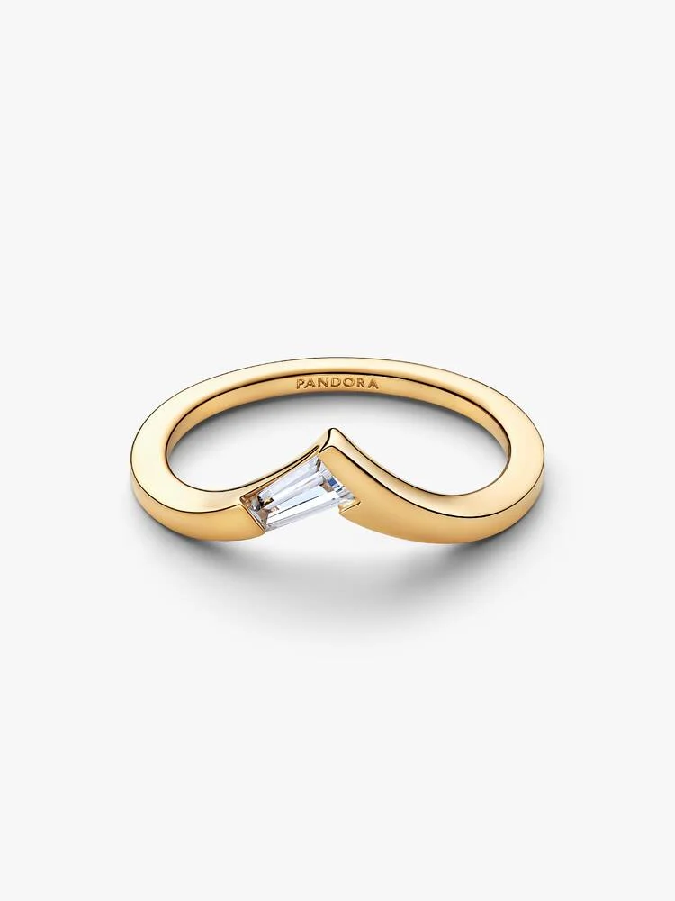 Anel 165084C01-56 Revestido a Ouro14Kt Pandora Zirconias..