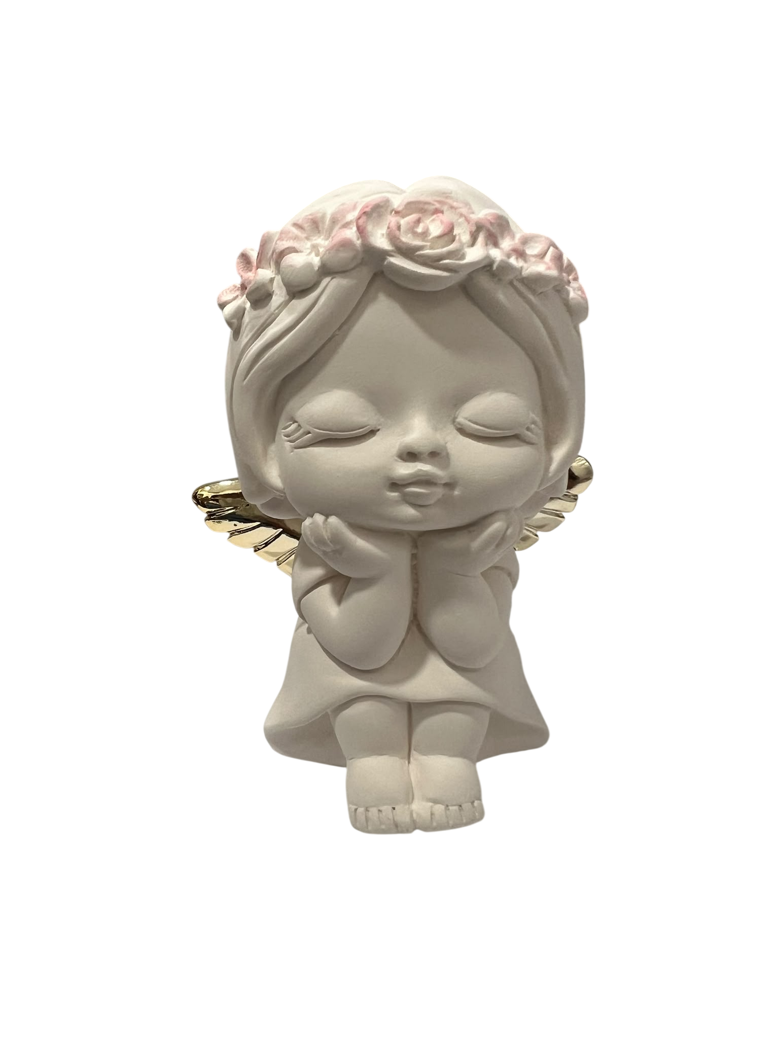 Anjo Menina Resina e PVD Dourado