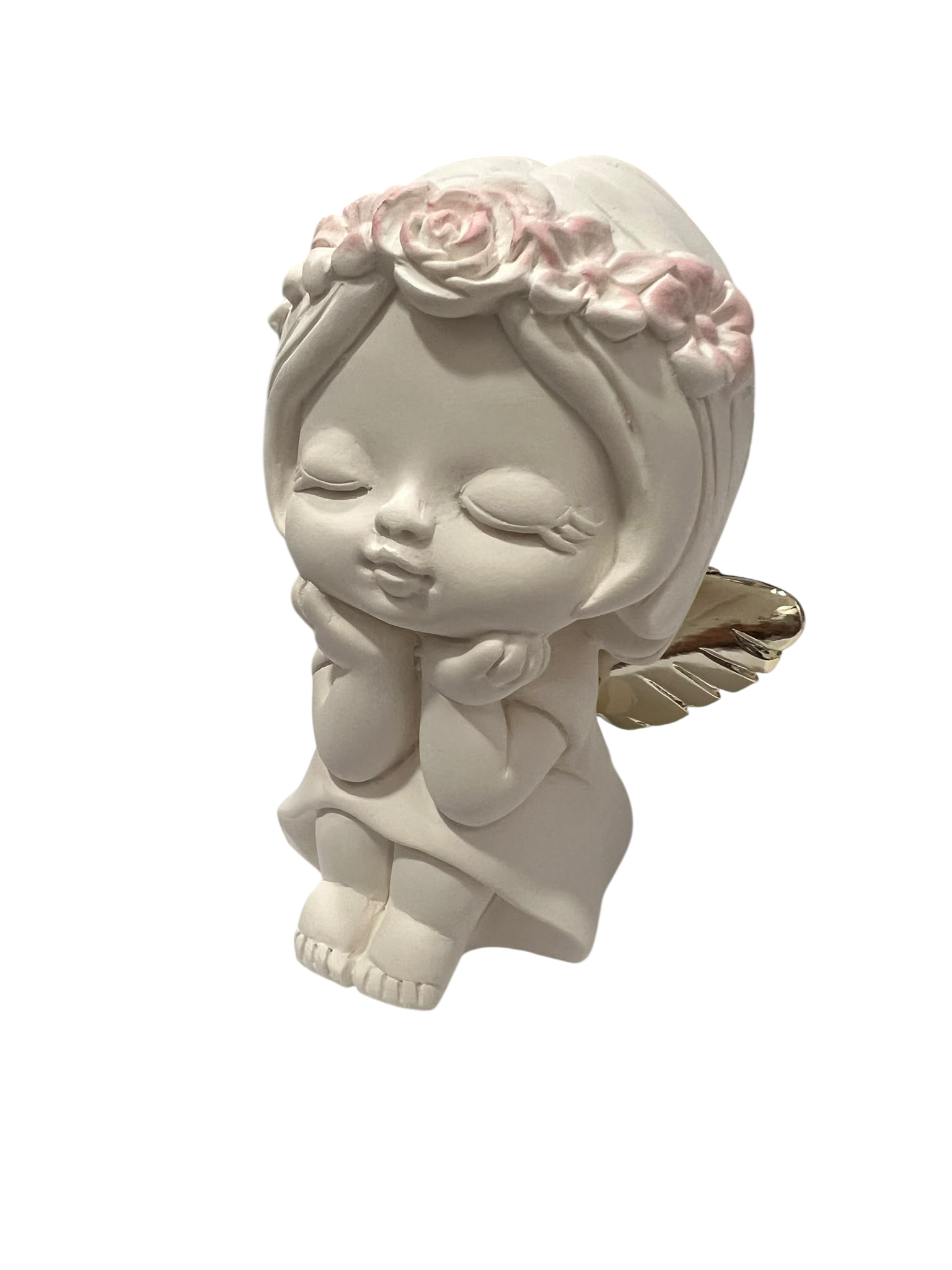 Anjo Menina Resina e PVD Dourado1