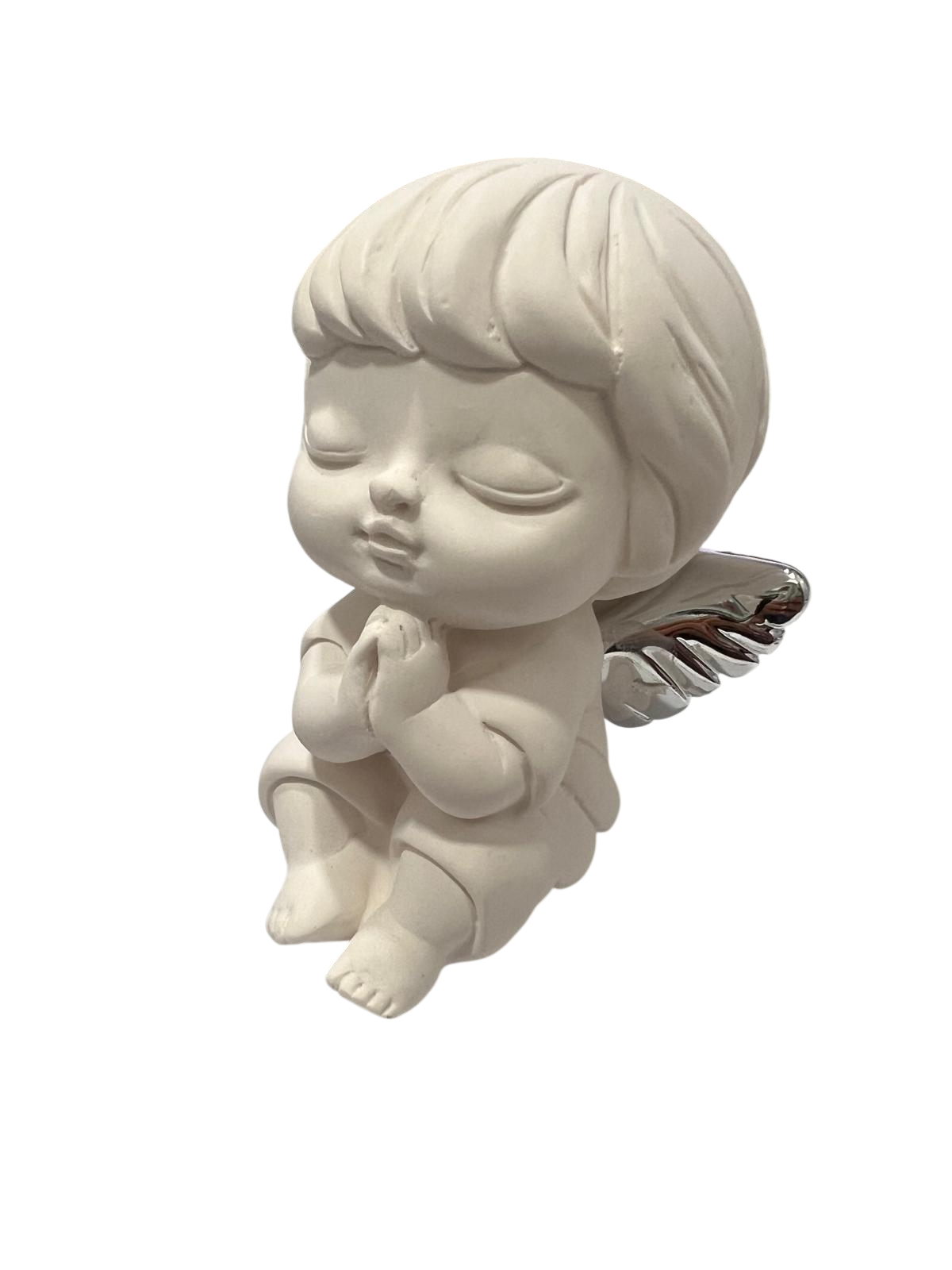 Anjo Menino Resina e PVD Prateado1