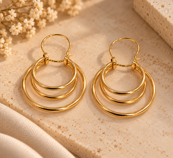Argolas Triplas Ouro 19.2Kt