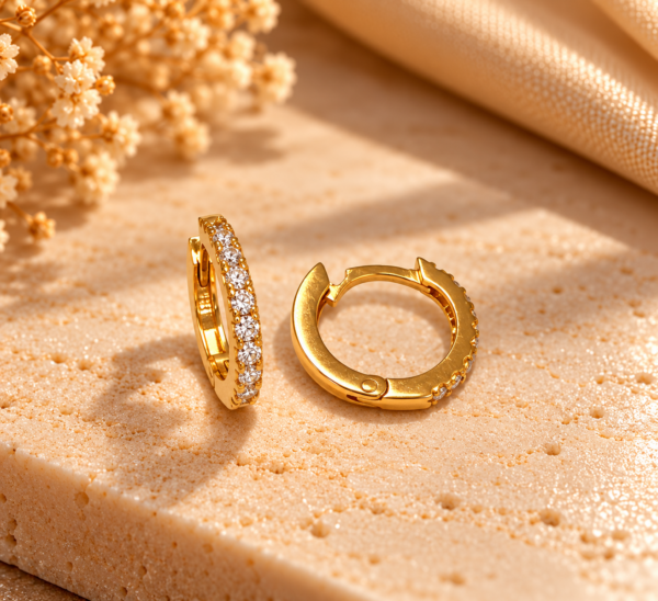 Argolas Zircónias Ouro 19,2Kt