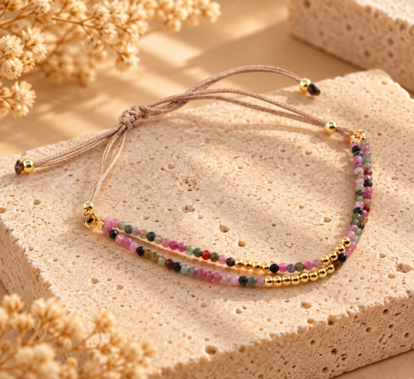 Pulseira Bolinhas Prata Dourada