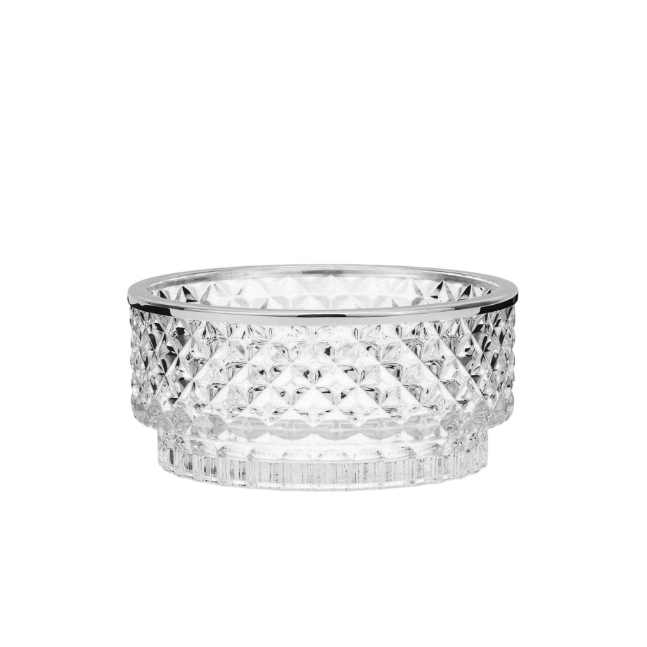 Bomboneira Diamond Vidro + BanhoPrata Topazio