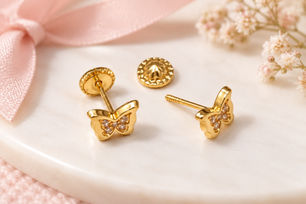 Brincos Borboleta Ouro 18Kt