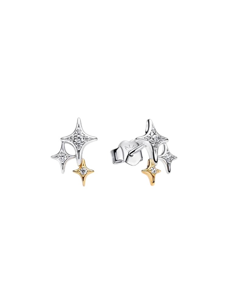 Brincos 265050C01 Prata925 e Revestimento a Ouro14kt Pandora Zirconias