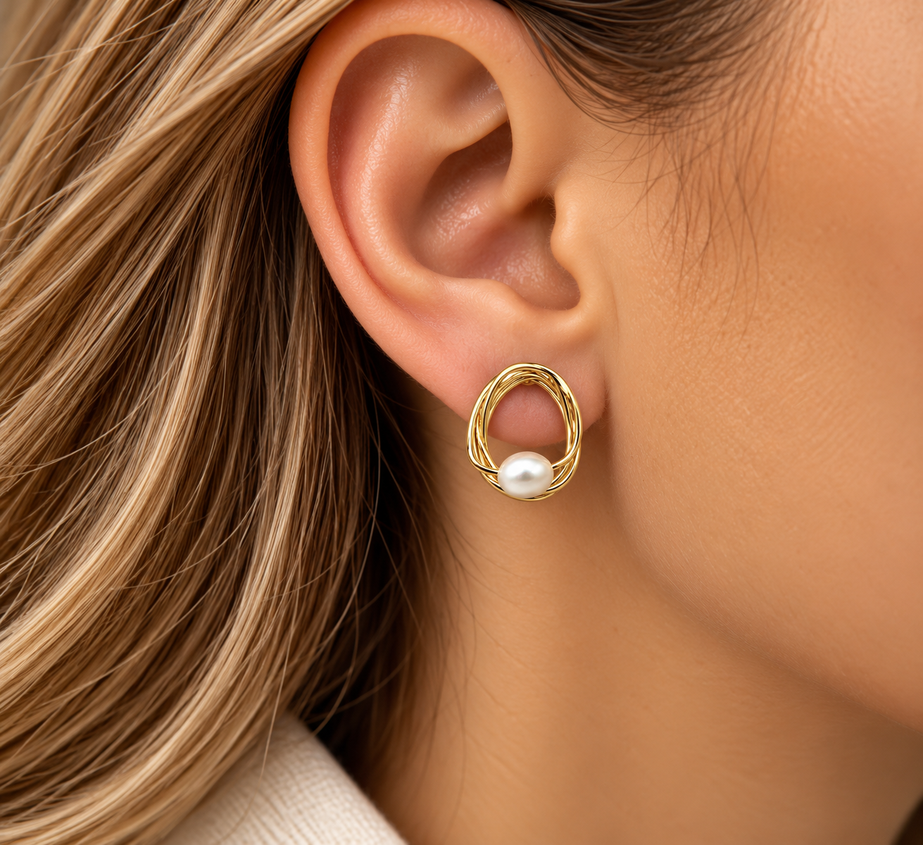 Brincos Aro Pérola Eugénio Campis