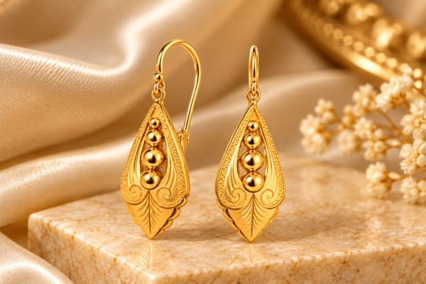 Brincos Gancho Pêndulo Ouro 19,2Kt