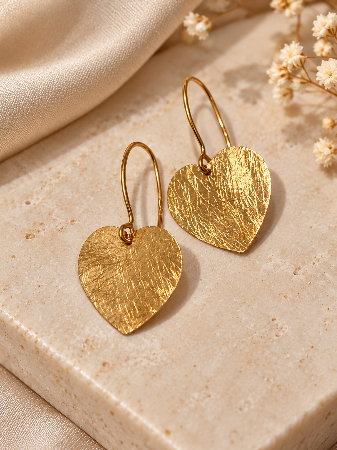 Brincos Ouro 19,2Kt Coracao Riscado