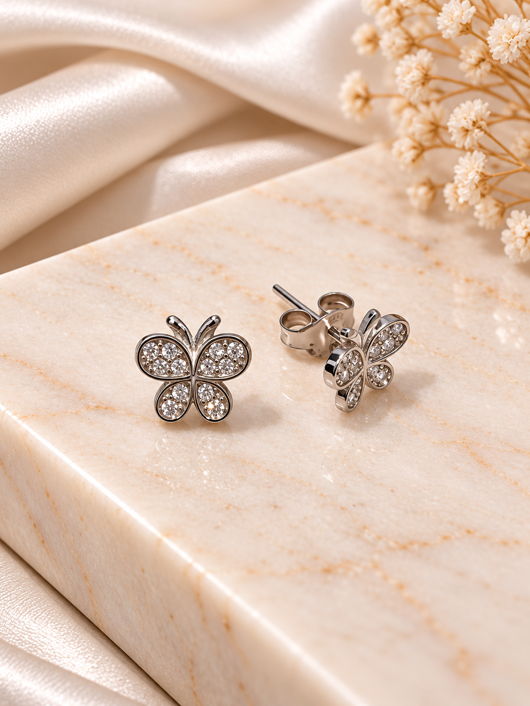 Brincos Prata925 Borboleta Zirconias