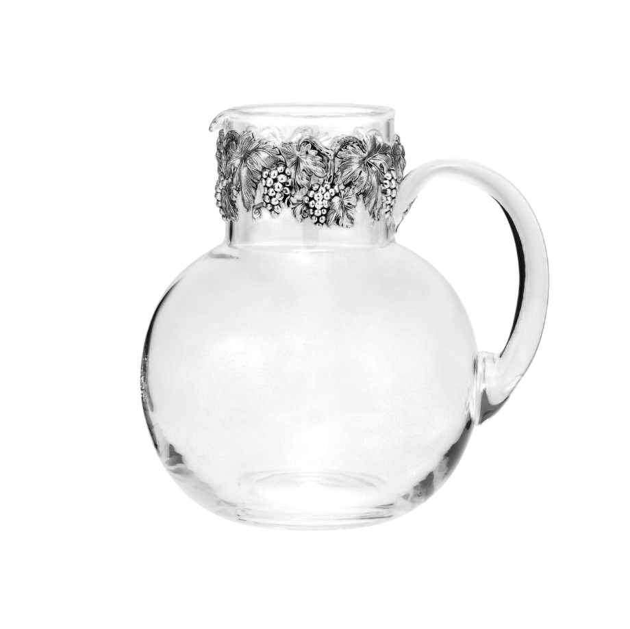Caneca Uvas Vidro + BanhoPrata Topazio