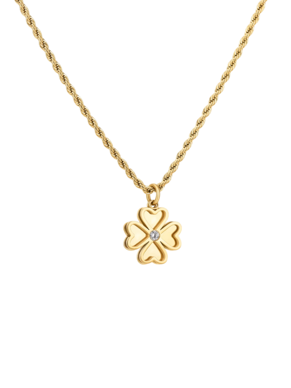 Colar Lucky Flower Crystal Gold One