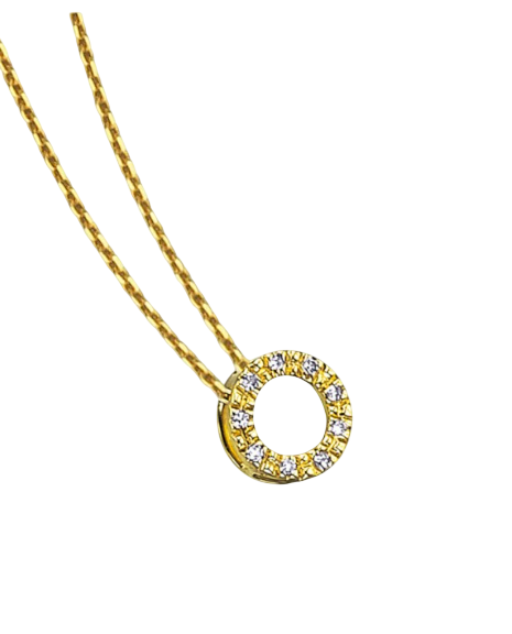 Colar Ouro 18Kt Circulo Diamantes0.018cts Lecarré