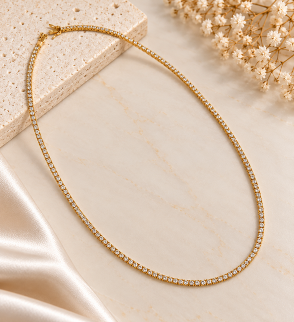 Colar Riviera Diamantes Ouro 19,2kt