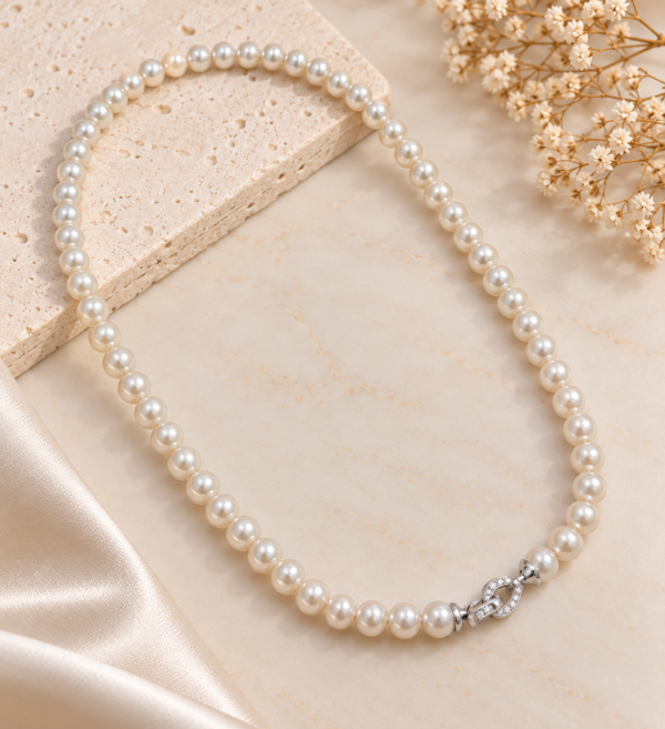 Colar Pérolas Diamantes Ouro 19,2Kt