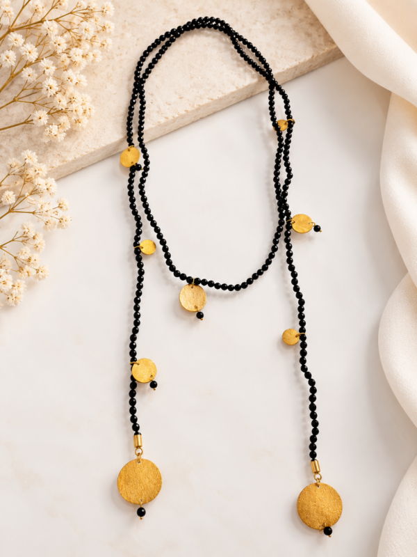 Colar Pedras Naturais com Medalhas Prata