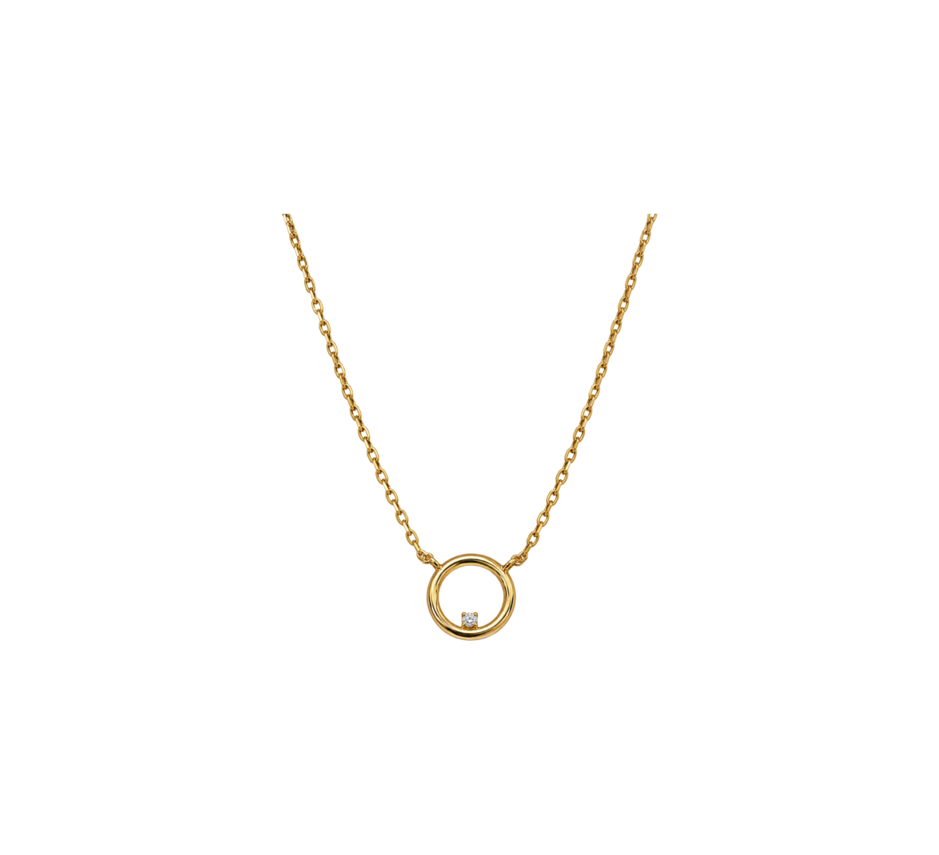 Colar PrataDourada925 EC Aro 1Zirconia