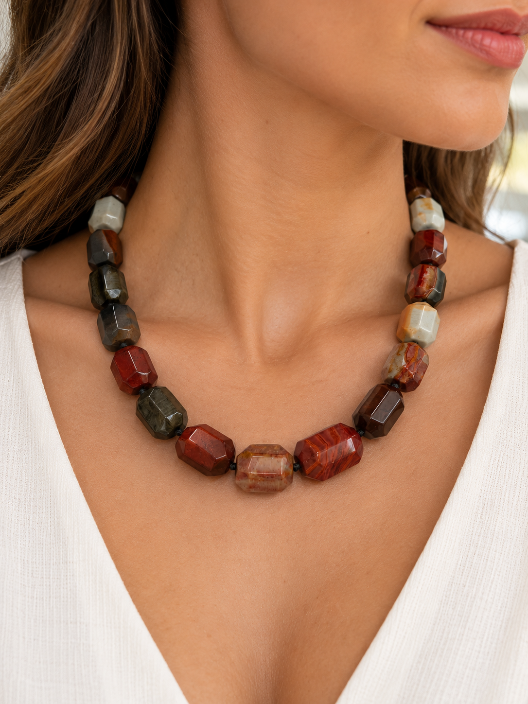Colar PrataDourada925 PedrasNaturais Maxi1