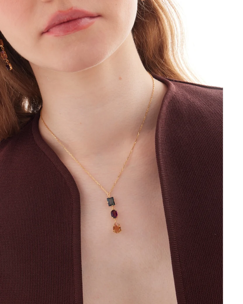 Colar PrataDourada925 Victoria Cruz Cristais Swarovski Borea..